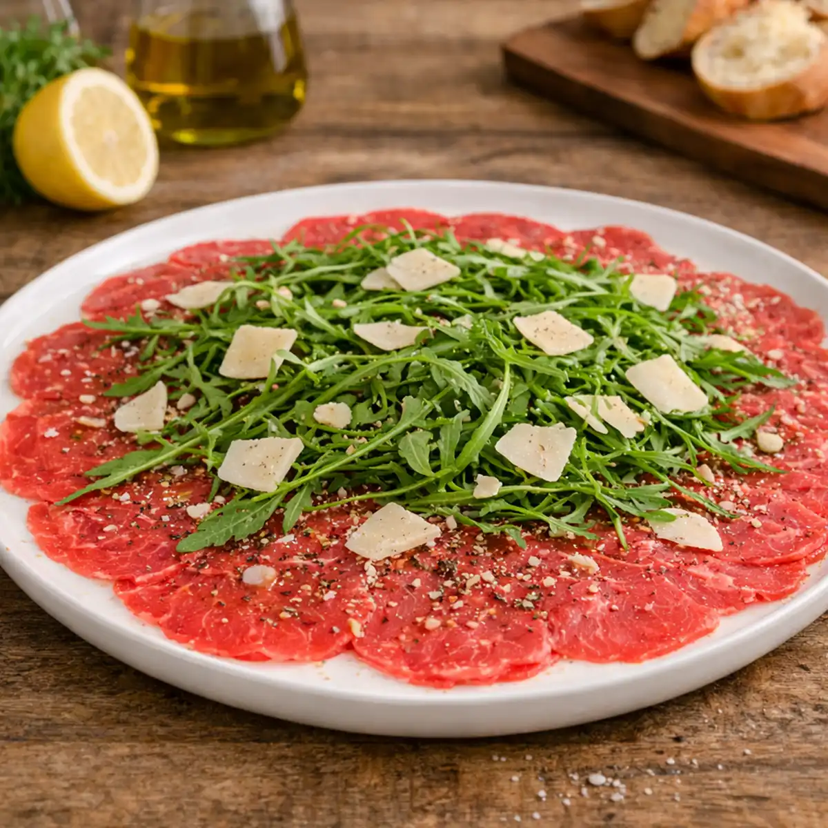 Carpaccio di manzo sottile fatto in casa: il taglio, il condimento, tutti i segreti