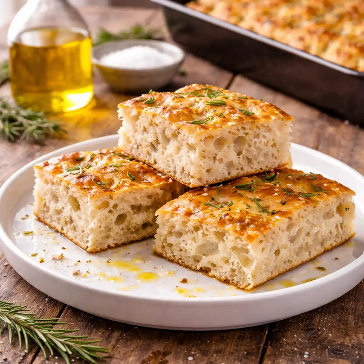 Focaccia alta a quadrotti con il metodo delle pieghe