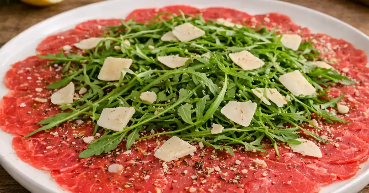 Carpaccio di manzo sottile fatto in casa: il taglio, il condimento, tutti i segreti